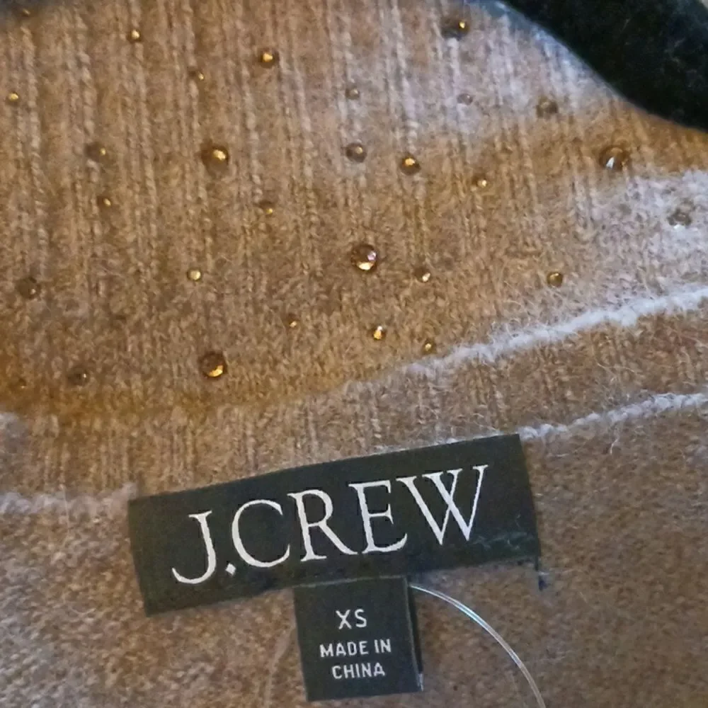 J CREW Crystal Embellished Sweater Shell Vest Supersoft Yarn sz XS NWT
